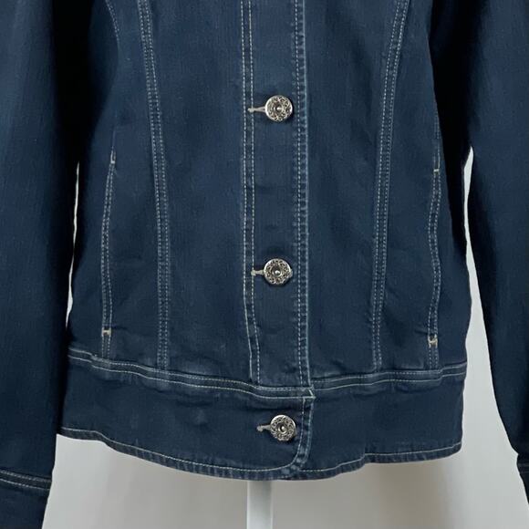 Chico’s Blue Boho Hippie Festival Paneled Jean Jacket NWOT Size 12 - Picture 4 of 12